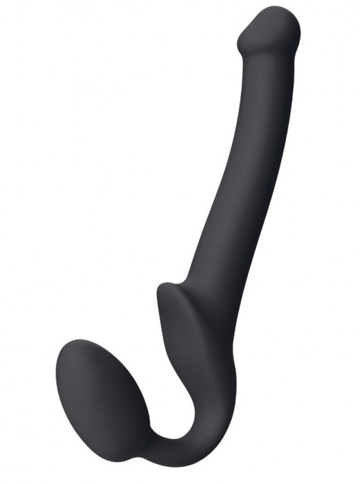 Черный безремневой страпон Silicone Bendable Strap-On S - Strap-on-me - купить с доставкой в Ельце