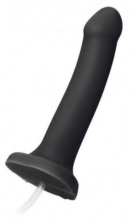 Черный фаллос с имитацией эякуляции Silicon Cum Dildo L - 19,6 см. - Strap-on-me - купить с доставкой в Ельце