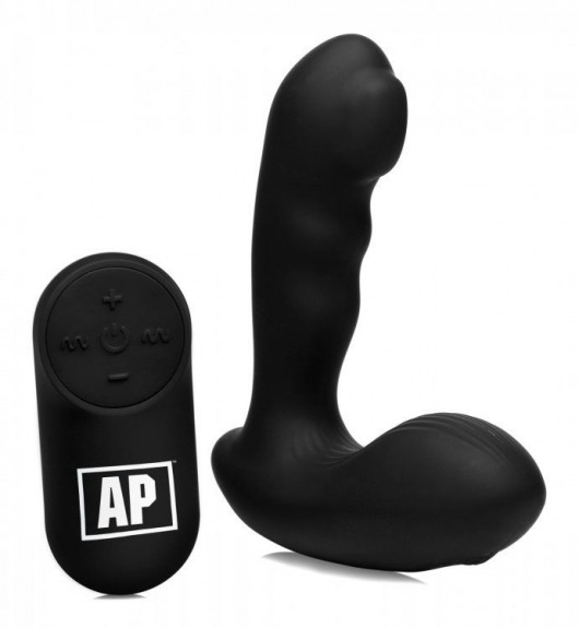 Черный стимулятор простаты Alpha-Pro 7X P-Milker Silicone Prostate Stimulator with Milking Bead - XR Brands - в Ельце купить с доставкой