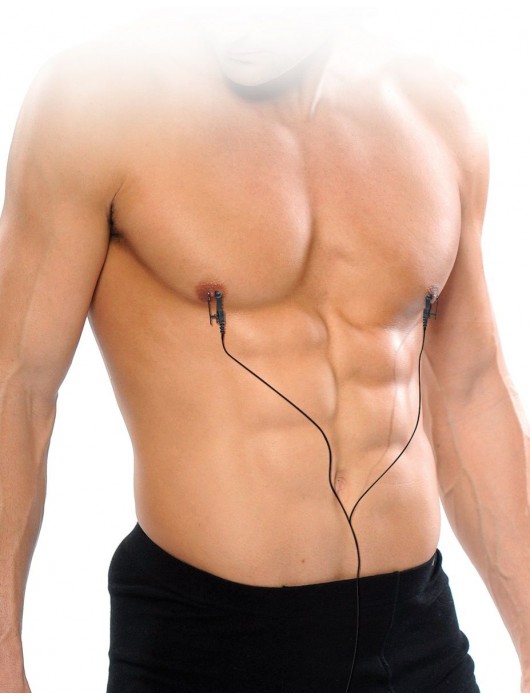 Черные электрические зажимы для сосков Shock Therapy Nipple Clamps - Pipedream - купить с доставкой в Ельце