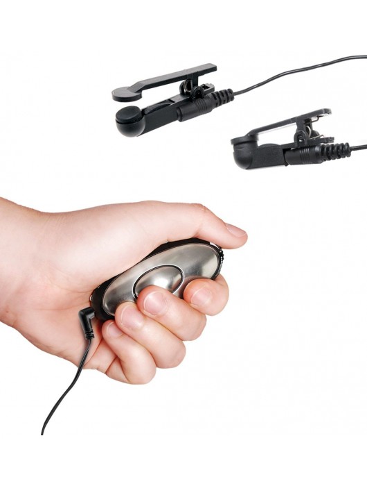 Черные электрические зажимы для сосков Shock Therapy Nipple Clamps - Pipedream - купить с доставкой в Ельце