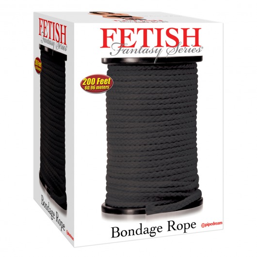 Черная веревка для связывания Bondage Rope - 60,9 м. - Pipedream - купить с доставкой в Ельце