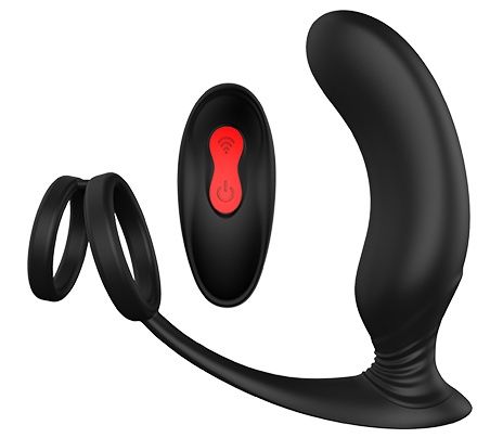 Черный массажер простаты REMOTE P-PLEASER - Dream Toys - в Ельце купить с доставкой