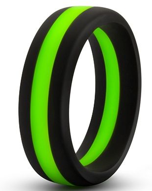 Черно-зеленое эрекционное кольцо Silicone Go Pro Cock Ring - Blush Novelties - в Ельце купить с доставкой
