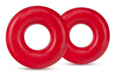 Набор из 2 красных эрекционных колец DONUT RINGS OVERSIZED - Blush Novelties - в Ельце купить с доставкой