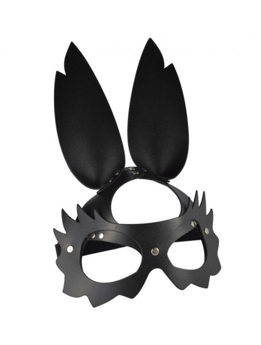 Черная кожаная маска  Зайка  с длинными ушками - Sitabella - купить с доставкой в Ельце
