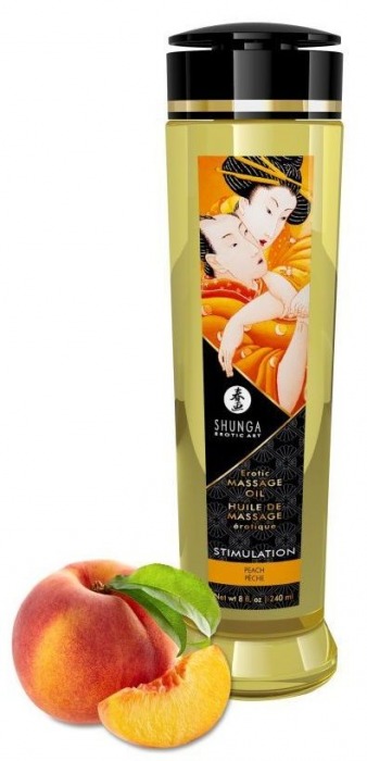 Массажное масло для тела с ароматом персика Stimulation - 240 мл. - Shunga - купить с доставкой в Ельце