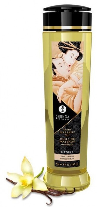 Массажное масло с ароматом ванили Desire - 240 мл. - Shunga - купить с доставкой в Ельце