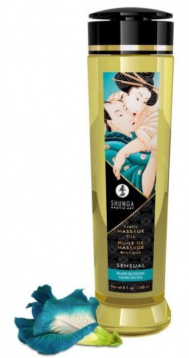 Массажное масло Sensual с цветочным ароматом - 240 мл. - Shunga - купить с доставкой в Ельце