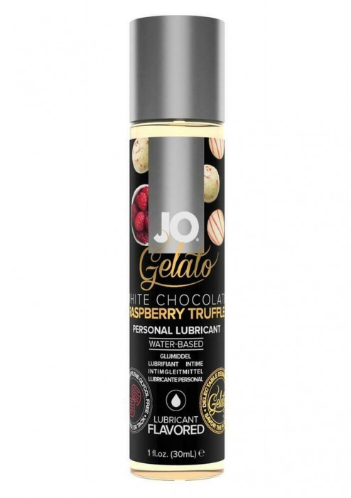 Лубрикант с ароматом трюфелей из белого шоколада и малины JO GELATO WHITE CHOCOLATE RASPBERRY TRUFFLE - 30 мл. - System JO - купить с доставкой в Ельце