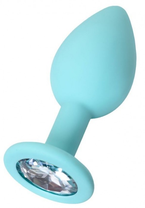 Мятная анальная пробка с прозрачным кристаллом Brilliant - 7 см. - ToyFa - купить с доставкой в Ельце