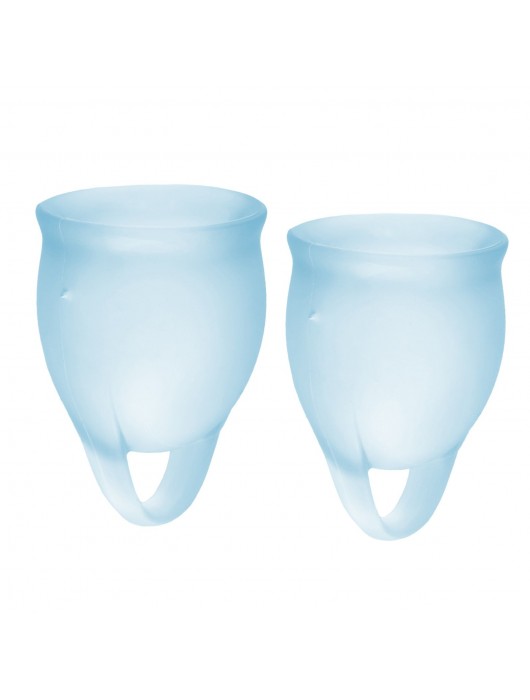 Набор голубых менструальных чаш Feel confident Menstrual Cup - Satisfyer - купить с доставкой в Ельце