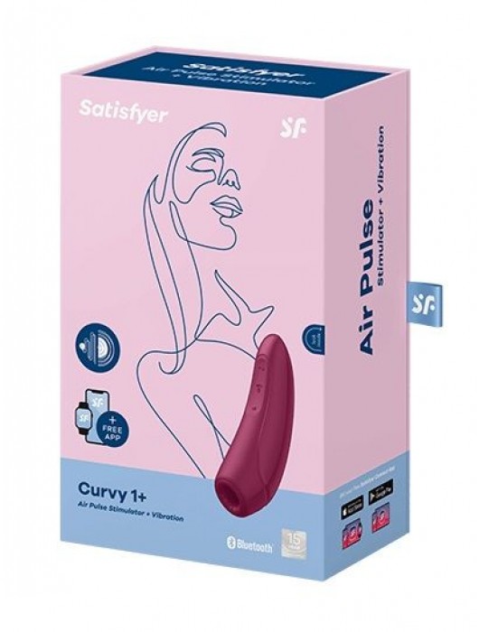 Бордовый вакуум-волновой стимулятор Satisfyer Curvy 1+ - Satisfyer