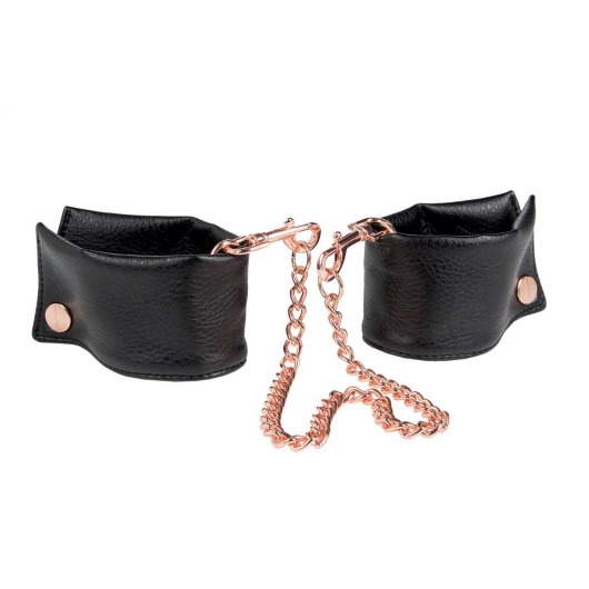Черные мягкие наручники Entice French Cuffs с цепью - California Exotic Novelties - купить с доставкой в Ельце