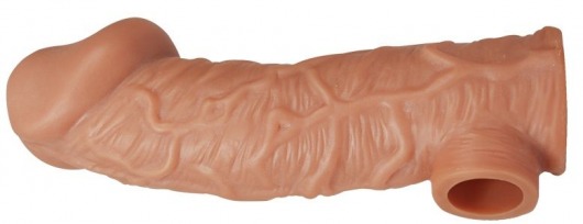 Телесная насадка на фаллос с отверстием для мошонки EXTREME SLEEVE - 17,6 см. - KOKOS - в Ельце купить с доставкой