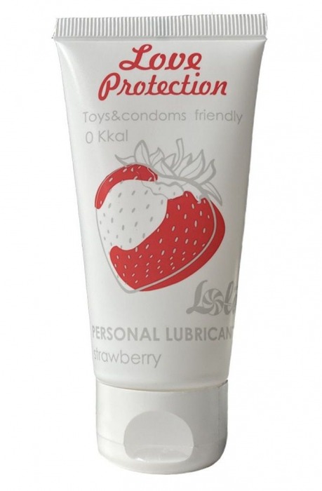 Лубрикант на водной основе с ароматом малины Love Protection Strawberry - 50 мл. - Lola Games - купить с доставкой в Ельце