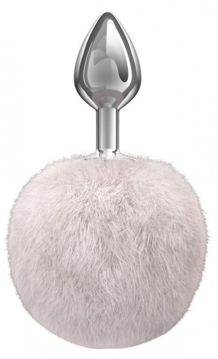 Серебристая анальная пробка с белым пушистым хвостиком Twinkle - Lola Games - купить с доставкой в Ельце