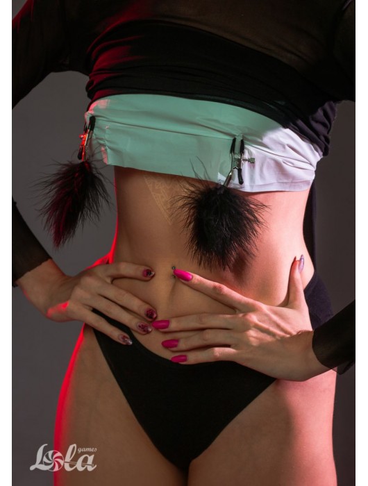 Зажимы на соски с черным пухом Euphoric - Lola Games - купить с доставкой в Ельце