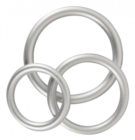 Набор из 3 эрекционных колец под металл Metallic Silicone Cock Ring Set - Orion - в Ельце купить с доставкой
