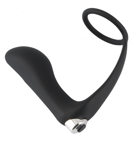 Черное эрекционное кольцо с анальной вибропробкой Vibrating Ring   Plug - Orion - в Ельце купить с доставкой