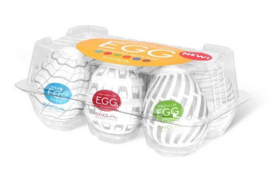 Набор из 6 мастурбаторов Tenga EGG Easy Beat с различным рельефом - Tenga - в Ельце купить с доставкой