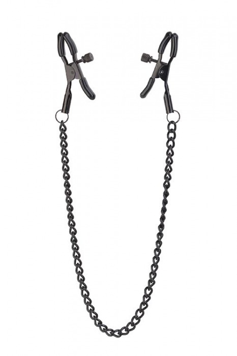 Черные зажимы на соски на цепочке BLAZE DELUXE NIPPLE CLAMPS - Dream Toys - купить с доставкой в Ельце