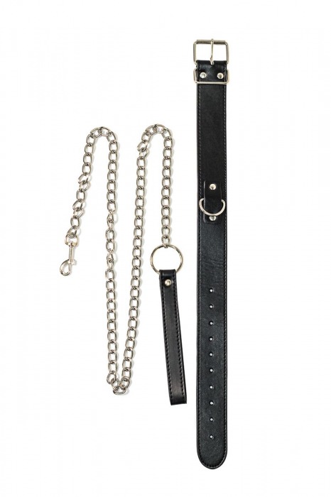 Черный ошейник с поводком Wild - Lola Games - купить с доставкой в Ельце