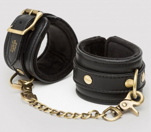 Черные наручники Bound to You Faux Leather Wrist Cuffs - Fifty Shades of Grey - купить с доставкой в Ельце