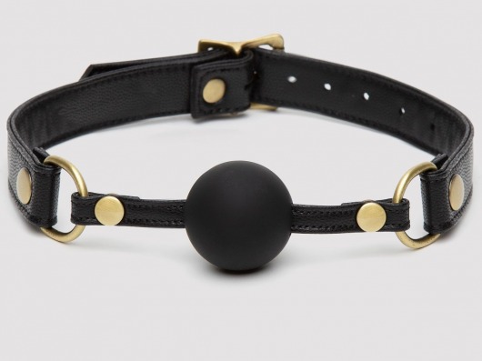 Черный кляп-шар Bound to You Faux Leather Ball Gag - Fifty Shades of Grey - купить с доставкой в Ельце