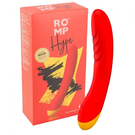 Красный изогнутый вибромассажер Romp Hype G-Spot - 21 см. - ROMP