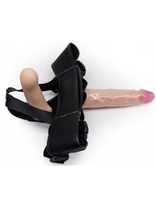 Реалистичный страпон Woman Midi с вагинальной пробкой - 19 см. - LOVETOY (А-Полимер) - купить с доставкой в Ельце