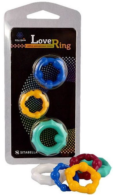 Набор из 3 цветных эрекционных колец Love Ring - Sitabella - в Ельце купить с доставкой