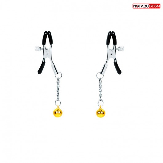 Оригинальные зажимы на соски с желтыми шариками - Notabu - купить с доставкой в Ельце