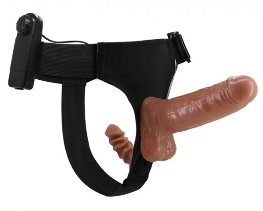 Страпон с вагинальной пробкой и вибрацией Ultra Passionate Harness - 16 см. - Baile - купить с доставкой в Ельце