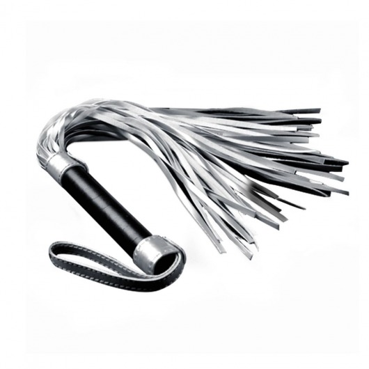 Серебристая плетка Struggle My Flogger с черной ручкой - 45 см. - Lovetoy - купить с доставкой в Ельце