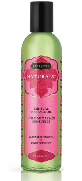 Массажное масло Naturals Strawberry Dreams с ароматом клубники - 236 мл. - Kama Sutra - купить с доставкой в Ельце