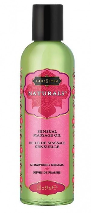 Массажное масло Naturals Strawberry Dreams с ароматом клубники - 59 мл. - Kama Sutra - купить с доставкой в Ельце