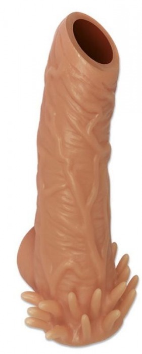 Телесная насадка с усиками и открытой головкой Nude Sleeve M - 12 см. - KOKOS - в Ельце купить с доставкой