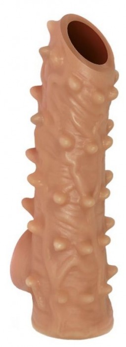 Телесная насадка с шипами и открытой головкой Nude Sleeve M - 12 см. - KOKOS - в Ельце купить с доставкой