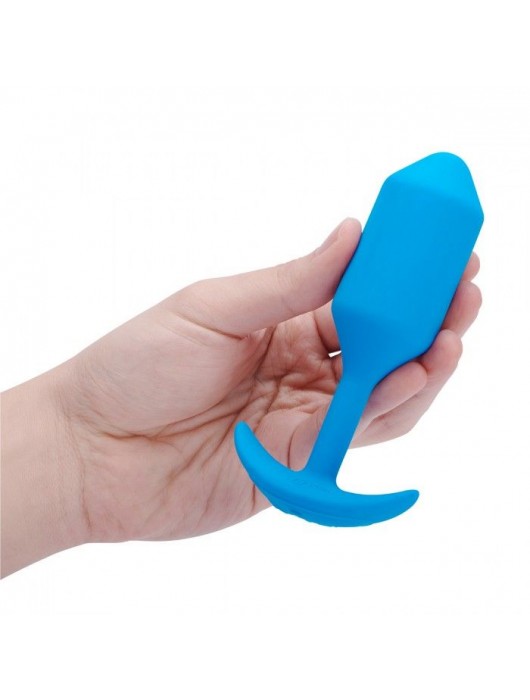 Голубая вибропробка для ношения B-vibe Snug Plug 3 - 12,4 см. - b-Vibe
