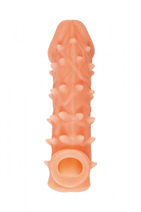 Телесная закрытая насадка с пупырышками Cock Sleeve Size M - 15,6 см. - KOKOS - в Ельце купить с доставкой