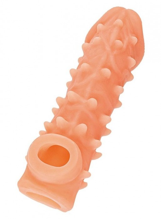 Телесная закрытая насадка с пупырышками Cock Sleeve Size L - 17,6 см. - KOKOS - в Ельце купить с доставкой