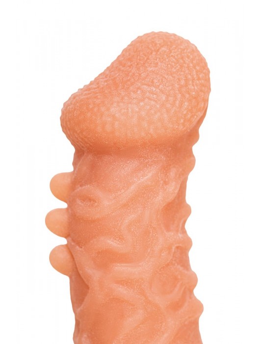 Телесная закрытая насадка с шершавой головкой Cock Sleeve Size S - 13,8 см. - KOKOS - в Ельце купить с доставкой