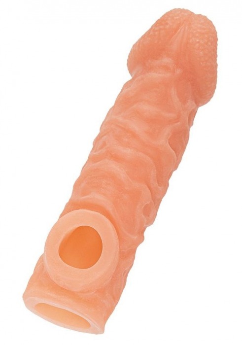 Телесная закрытая насадка с шершавой головкой Cock Sleeve Size M - 15,6 см. - KOKOS - в Ельце купить с доставкой