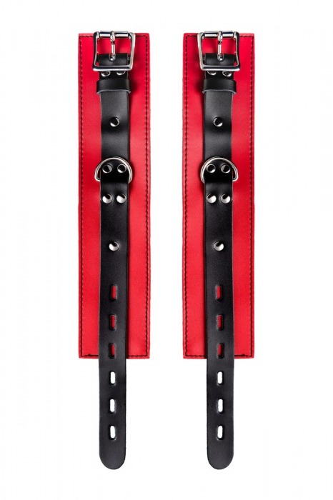 Красно-черные оковы на ноги из кожи - ToyFa - купить с доставкой в Ельце