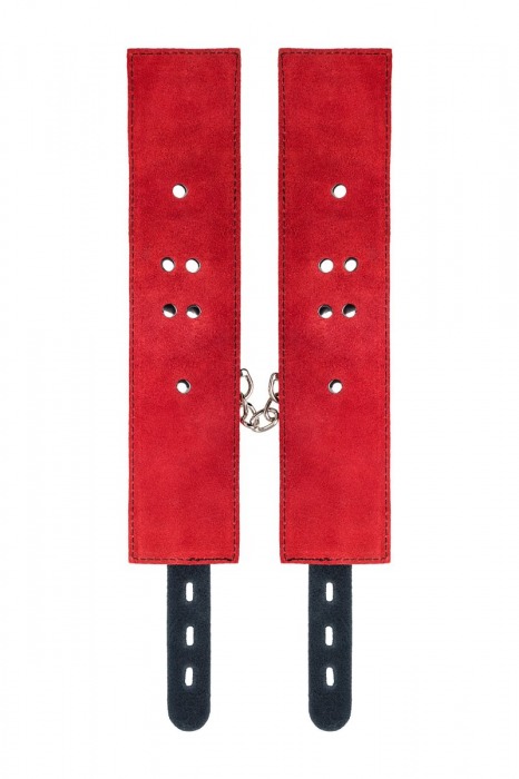 Красно-черные оковы на ноги из кожи - ToyFa - купить с доставкой в Ельце