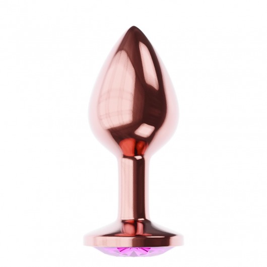 Пробка цвета розового золота с лиловым кристаллом Diamond Quartz Shine L - 8,3 см. - Lola Games - купить с доставкой в Ельце