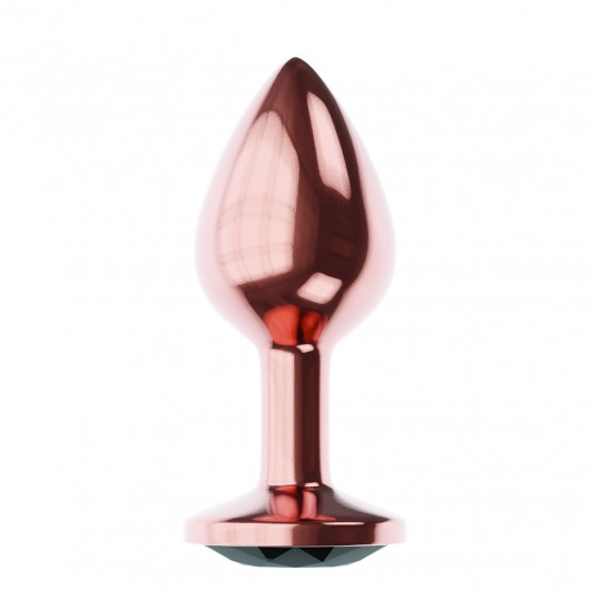 Пробка цвета розового золота с черным кристаллом Diamond Jet Shine L - 8,3 см. - Lola Games - купить с доставкой в Ельце