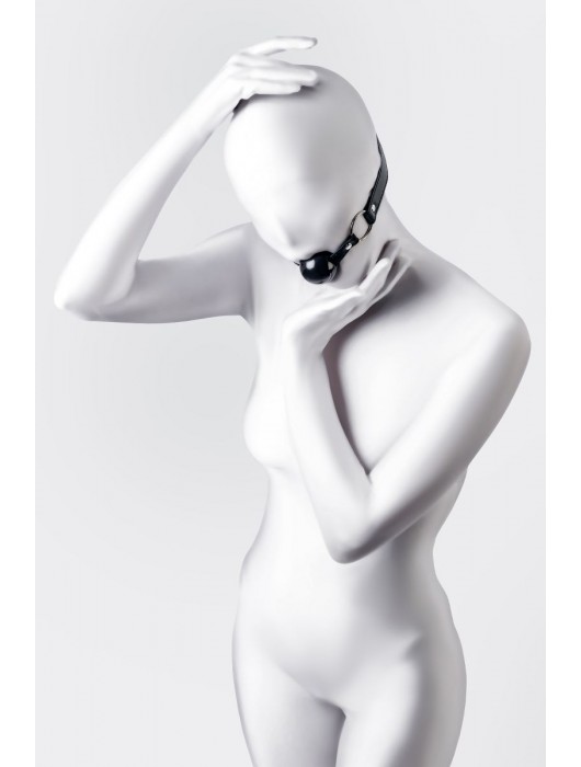 Черный кляп-шар на кожаных ремешках Anonymo - ToyFa - купить с доставкой в Ельце