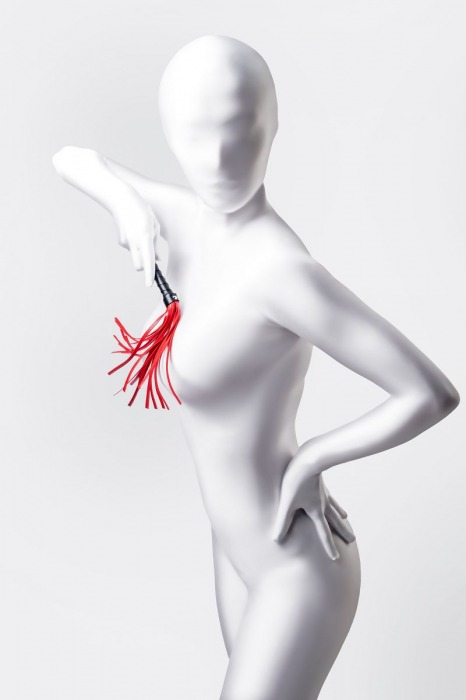 Красно-черный флоггер Anonymo - 28 см. - ToyFa - купить с доставкой в Ельце